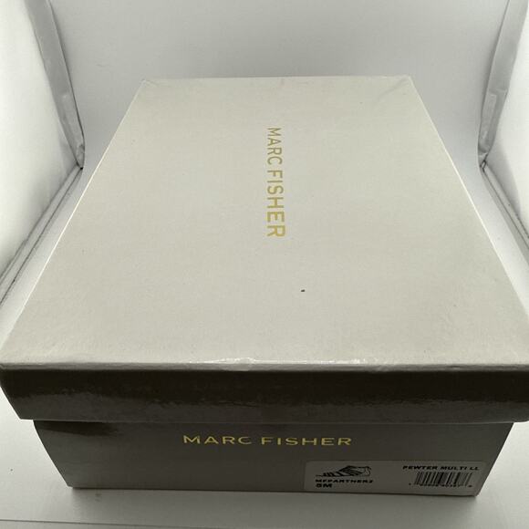 Marc Fisher Womens Partner Strappy Sandals Silver Ankle Strap Zip Buckle 5 M NWB - Picture 10 of 10